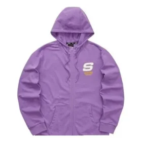 Barevná ležérní série Bunda s kapucí a zipem „Purple White“