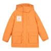 BASIC Tkaná středně dlouhá péřová bunda s potiskem písmen „Orange White“
