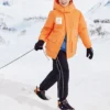 BASIC Tkaná středně dlouhá péřová bunda s potiskem písmen „Orange White“
