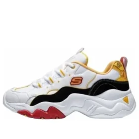 Běžecká obuv One Punch Man x Skechers D lites 3.0 s nízkým svrškem, bílé/černé/žluté