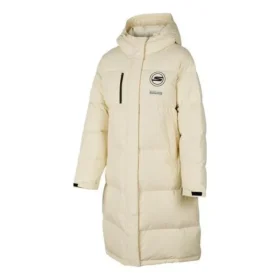Dlouhá péřová bunda s potiskem písmen „Beige“