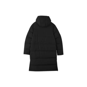 Dlouhá péřová bunda s potiskem písmen „Black“