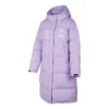 Dlouhá péřová bunda s potiskem písmen „Purple“