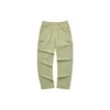 Elastické sportovní kalhoty s vysokým pasem a potiskem písmen „Black Olive Green“