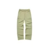 Elastické sportovní kalhoty s vysokým pasem a potiskem písmen „Black Olive Green“