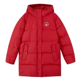 Grafická dlouhá péřová bunda „Red“