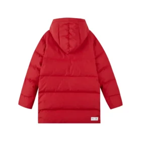 Grafická dlouhá péřová bunda „Red“