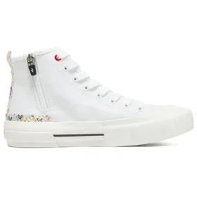 James Goldcrown x Skechers New Moon High-Top plátěné boty bílé