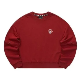 Jednobarevná volná mikina s kulatým výstřihem „Burgundy“ Jednobarevná volná mikina s kulatým výstřihem „Burgundy“