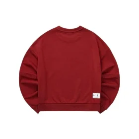 Jednobarevná volná mikina s kulatým výstřihem „Burgundy“ Jednobarevná volná mikina s kulatým výstřihem „Burgundy“