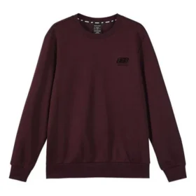 Jednobarevná volná pletená mikina s kulatým výstřihem „Burgundy Black“ Jednobarevná volná pletená mikina s kulatým výstřihem „Burgundy Black“