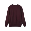 Jednobarevná volná pletená mikina s kulatým výstřihem „Burgundy Black“
