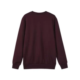 Jednobarevná volná pletená mikina s kulatým výstřihem „Burgundy Black“ Jednobarevná volná pletená mikina s kulatým výstřihem „Burgundy Black“