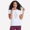 Květinové tričko s krátkým rukávem a diamantovým vzorem Květinové tričko s krátkým rukávem a diamantovým vzorem