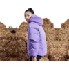 Lehká teplá oboustranná péřová bunda „Black Grey Purple“