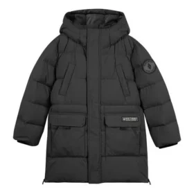 Ležérní dlouhá péřová bunda „Black Teal“