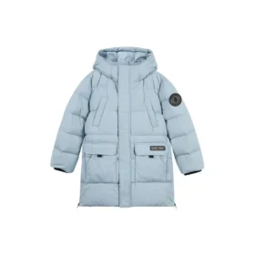 Ležérní dlouhá péřová bunda „Black Teal“