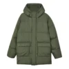 Ležérní dlouhá péřová bunda „Olive Green“