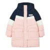 Ležérní dlouhá péřová bunda „Pink White Navy“
