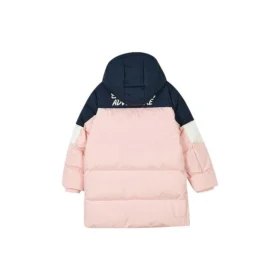 Ležérní dlouhá péřová bunda „Pink White Navy“