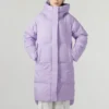 Ležérní dlouhá péřová bunda „Purple“