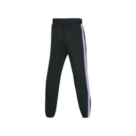Ležérní kalhoty s elastickým pasem a pruhy na bocích „Black“
