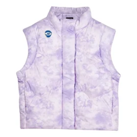 Ležérní péřová vesta „Purple White“