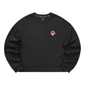 Ležérní svetr s kulatým výstřihem „Black Red“