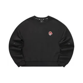 Ležérní svetr s kulatým výstřihem „Black Red“
