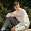 Ležérní svetr s kulatým výstřihem „White“