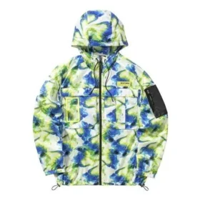 Ležérní tkaná kamuflážová bunda „Green Blue White“