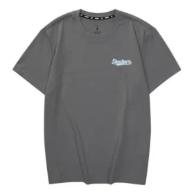 Ležérní tričko s potiskem písmen „Grey Blue“