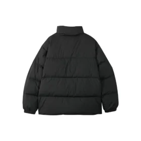 Módní péřová bunda s potiskem loga „Black“