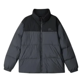 Módní péřová bunda s potiskem loga „Black Grey“