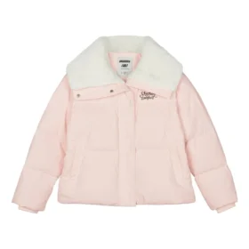 Módní péřová bunda s potiskem písmen „Pink White“