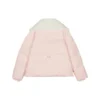 Módní péřová bunda s potiskem písmen „Pink White“