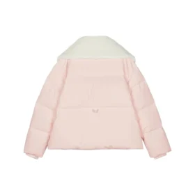 Módní péřová bunda s potiskem písmen „Pink White“