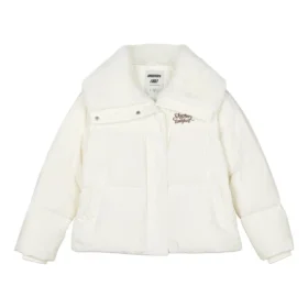 Módní péřová bunda s potiskem písmen „White“