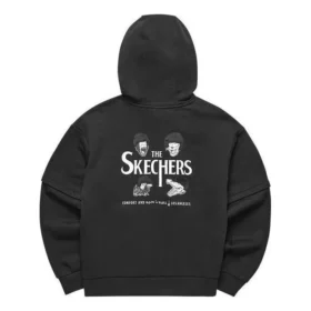 Mikina s kapucí a potiskem Skechers x Hilarious Monster „Black White“ Mikina s kapucí a potiskem Skechers x Hilarious Monster „Black White“