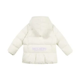 Pevná péřová bunda s kapucí „White“