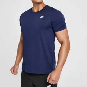 Pánské sportovní tréninkové běžecké tričko s krátkým rukávem Skechers Sport, modré Pánské sportovní tréninkové běžecké tričko s krátkým rukávem Skechers Sport, modré