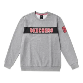 Pánský svetr Skechers Alphabet Printing Knit, šedý