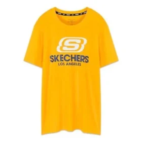 Pánské tričko s krátkým rukávem Skechers Logo, zlatá barva Pánské tričko s krátkým rukávem Skechers Logo, zlatá barva