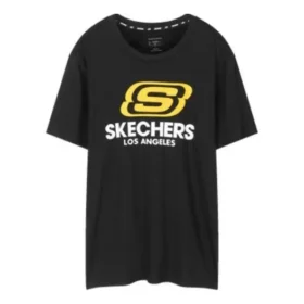 Pánské tričko Skechers s kulatým výstřihem a krátkým rukávem, černé Pánské tričko Skechers s kulatým výstřihem a krátkým rukávem, černé