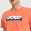 Pánské tričko Skechers s potiskem a krátkým rukávem, červené