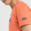 Pánské tričko Skechers s potiskem a krátkým rukávem, oranžovo-červené