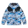 Péřová bunda s kapucí „Blue White Black“