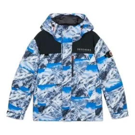 Péřová bunda s kapucí „Blue White Black“