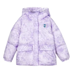 Péřová bunda s kapucí „Purple White“
