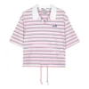 Pruhované polo tričko „Růžová Bílá“